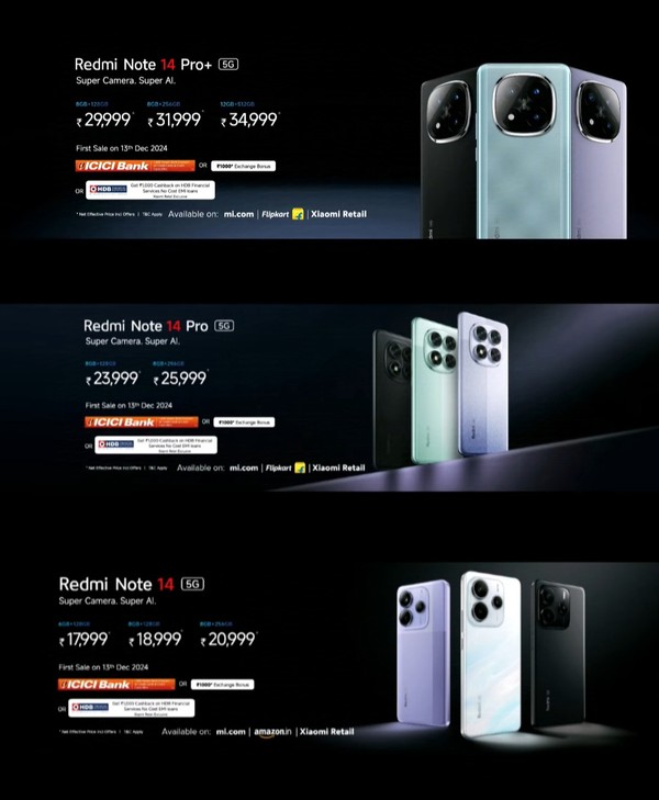 REDMI Note 14系列印度价格